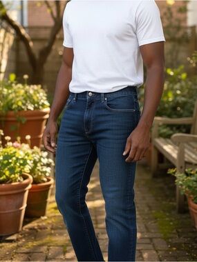 Canali Dark Blue Regular Fit Jeans